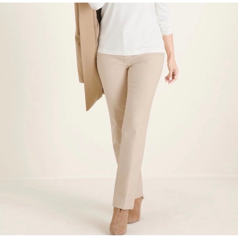 Chicos So Slimming Trouser‎ Pant 1.5 size 10 Teak Taupe New Straight Leg Career